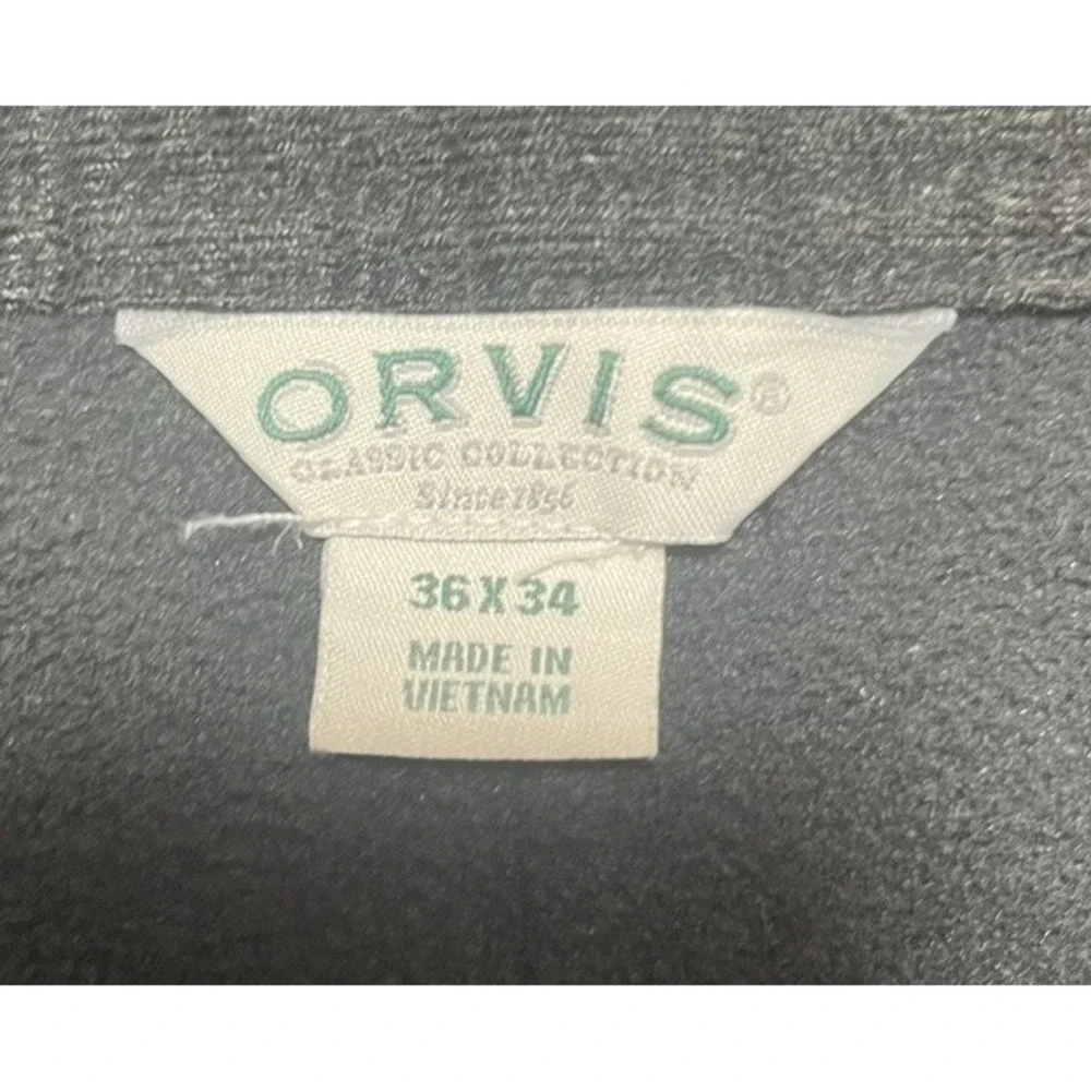 Orvis Mens Sz 36x33 Fleece Lined Tech Pants Outdoor Utility Pockets Navy- 2178